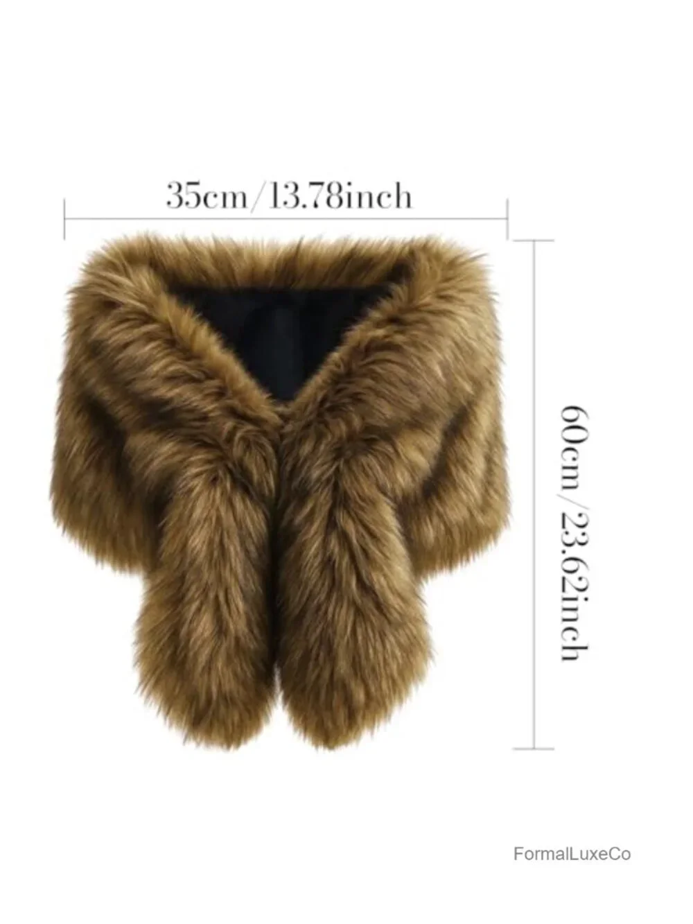 Faux Fur Shawl Wrap Set of 2 Winter Stole Scarf Cape for Wedding Evening Party